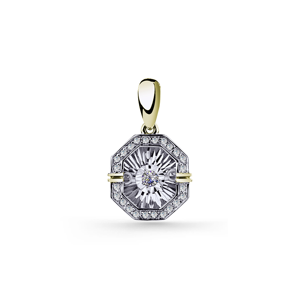 Подвеска из желтого золота с бриллиантами