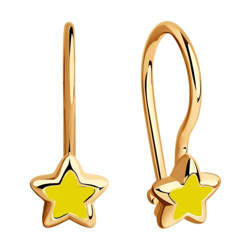 Ювелирное изделие - Серьги из красного золота с эмалью в магазине Best-Gold 052711