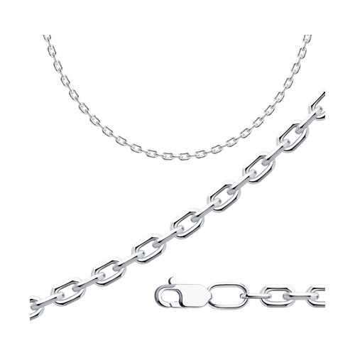 Цепь из белого золота плетение якорное