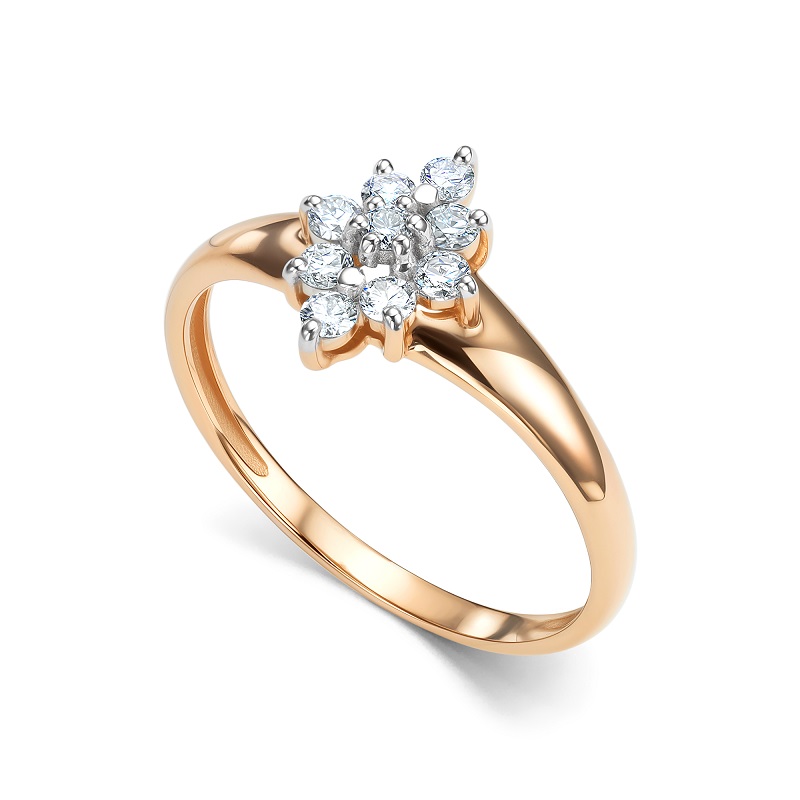 Ювелирное изделие - Кольцо из красного золота с бриллиантами в магазине Best-Gold 154366