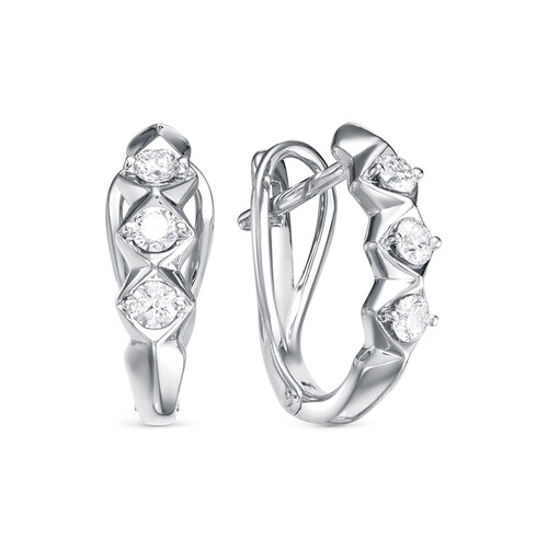 Ювелирное изделие - Серьги из белого золота с бриллиантами в магазине Best-Gold 004150