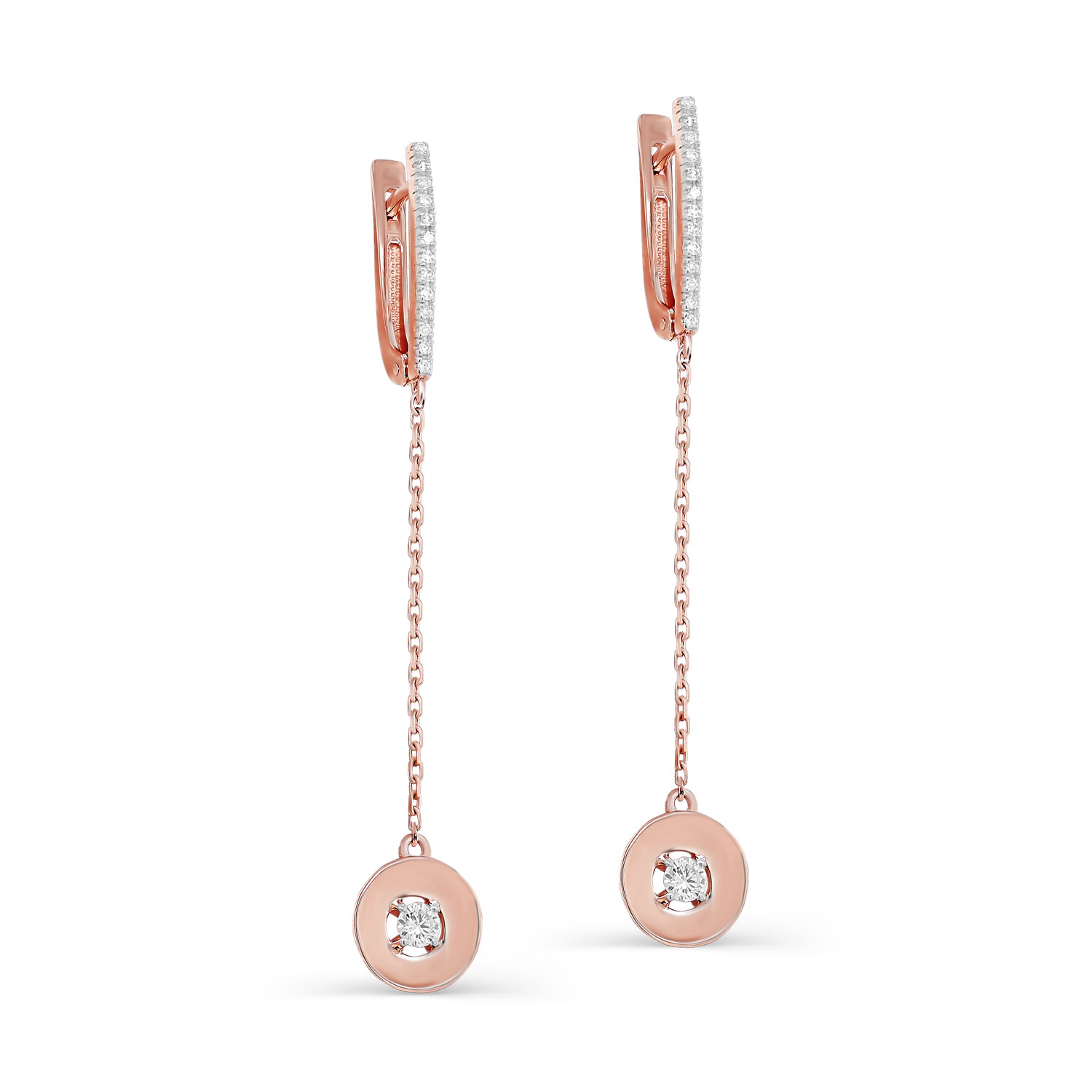 Ювелирное изделие - Серьги из красного золота с бриллиантами в магазине Best-Gold 028353