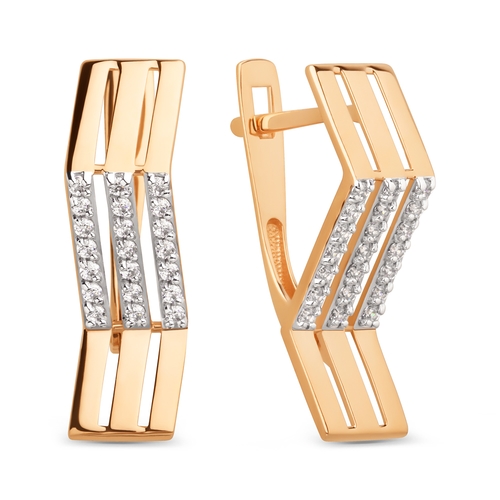 Ювелирное изделие - Серьги в красном золоте с фианитами в магазине Best-Gold 129094