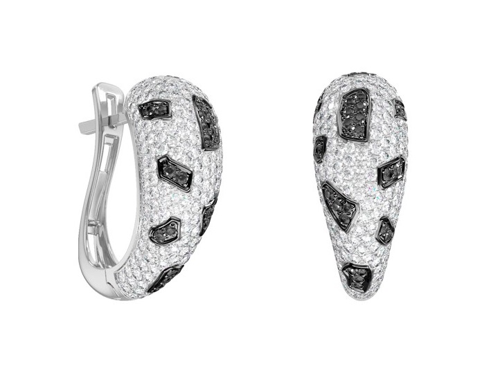 Серьги из серебра с фианитами