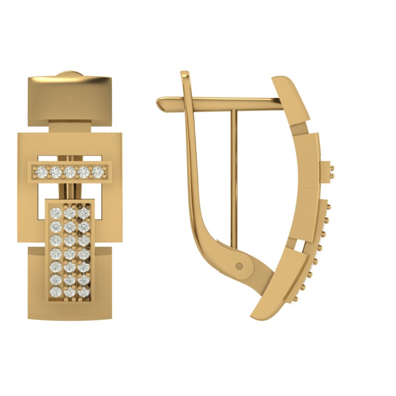 Ювелирное изделие - Серьги из красного золота с фианитами в магазине Best-Gold 145650