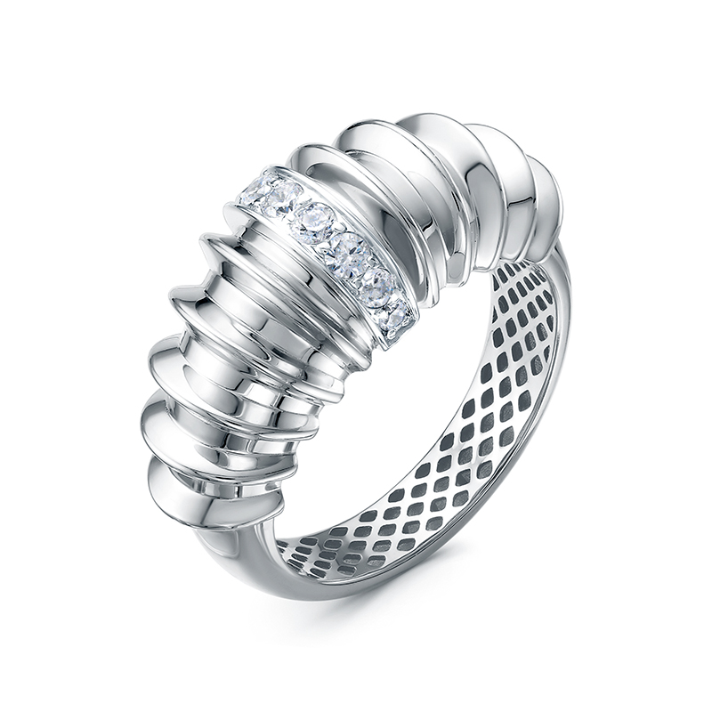 Кольцо из серебра с фианитами