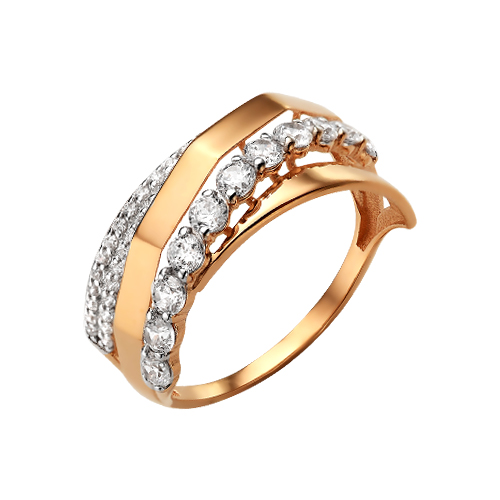 Ювелирное изделие - Кольцо из красного золота с фианитами в магазине Best-Gold 143667