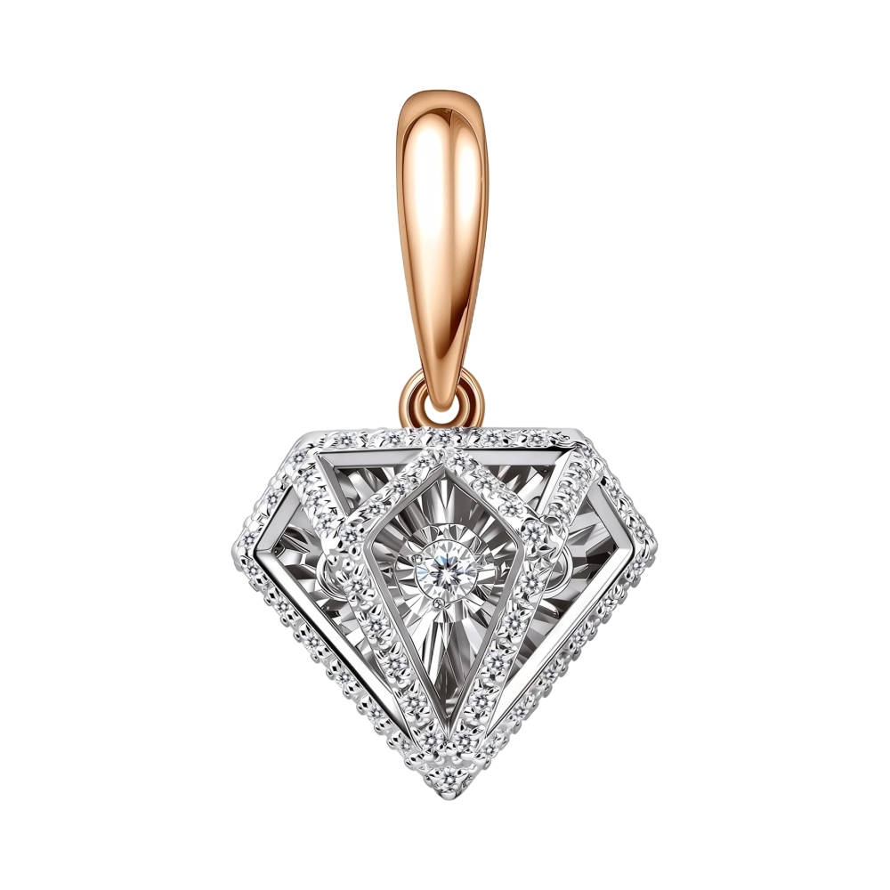 Ювелирное изделие - Подвеска из красного золота с бриллиантами в магазине Best-Gold 156227