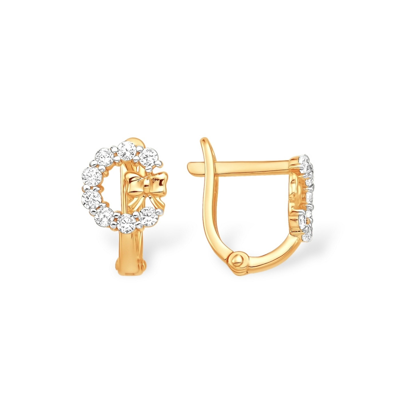 Ювелирное изделие - Серьги из красного золота с фианитами в магазине Best-Gold 151522