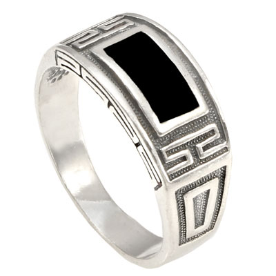 Ювелирное изделие - Кольцо из серебра с лидитом в магазине Best-Gold 093405