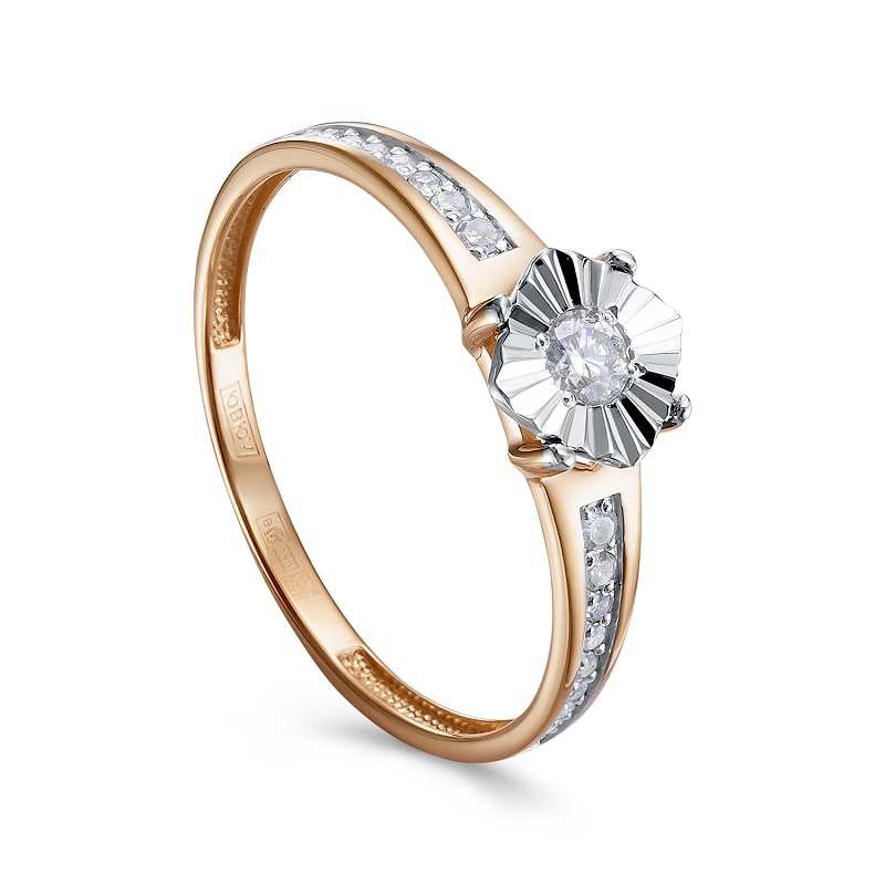 Ювелирное изделие - Кольцо из красного золота с бриллиантами в магазине Best-Gold 154919