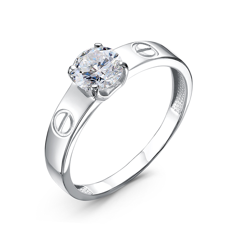 Кольцо из серебра с фианитом