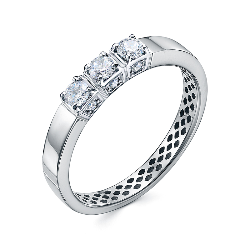 Кольцо из серебра с фианитами