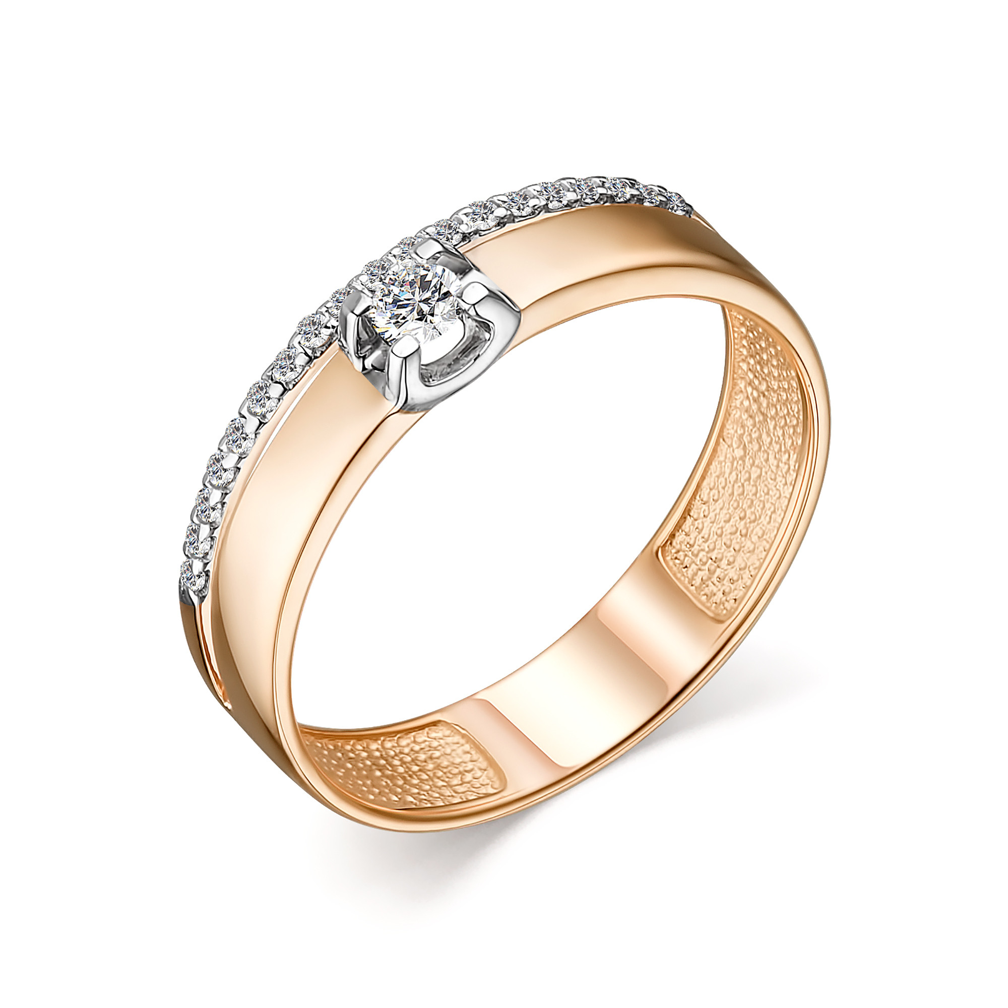 Ювелирное изделие - Кольцо из комбинированного золота с бриллиантами в магазине Best-Gold 033514