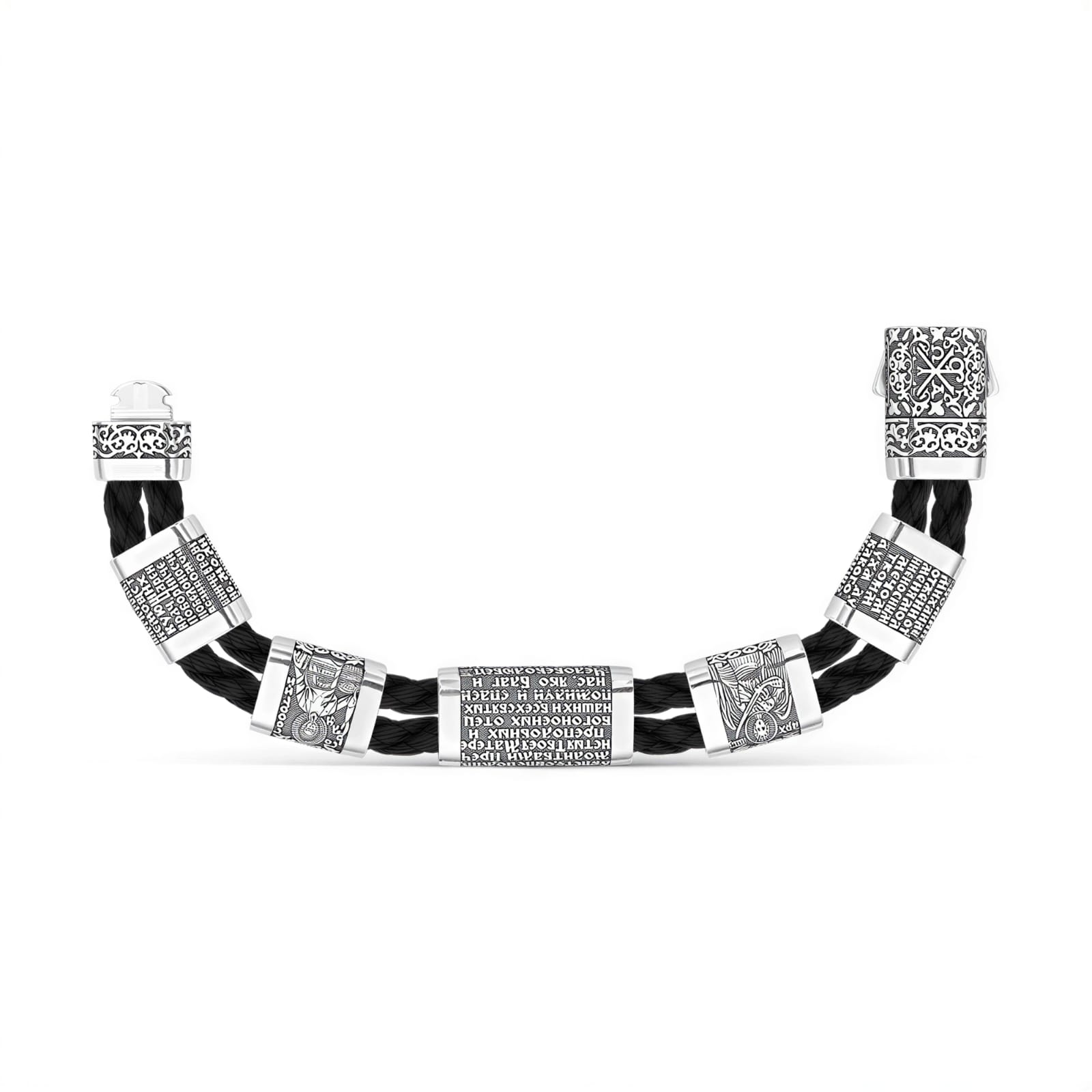 Браслет из текстиля с серебром