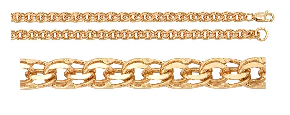 Ювелирное изделие - Цепь из красного золота, плетение Гарибальди в магазине Best-Gold 050103