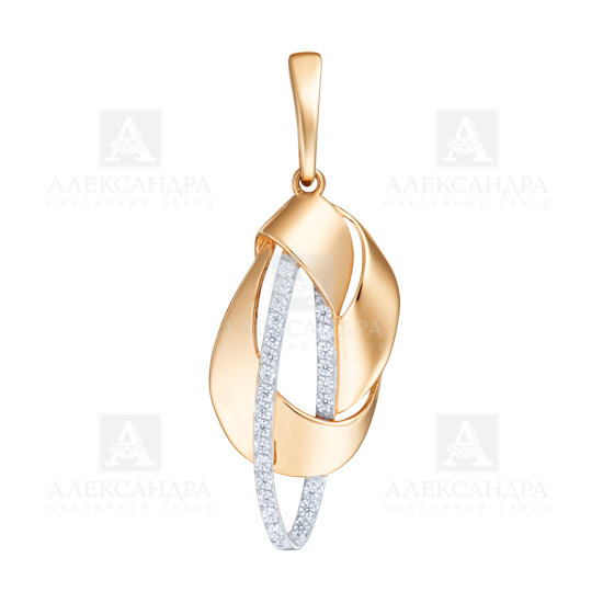 Ювелирное изделие - Подвеска из красного золота с фианитами в магазине Best-Gold 034777