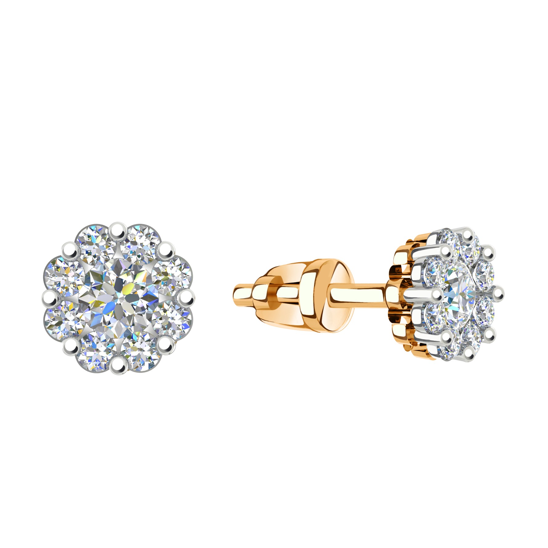 Ювелирное изделие - Серьги в красном золоте с фианитами в магазине Best-Gold 126677