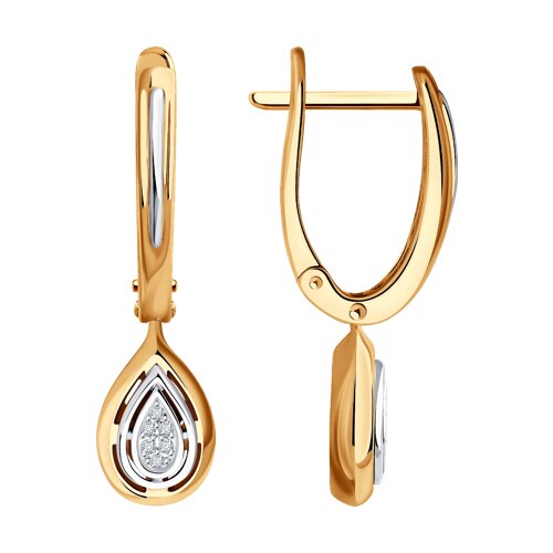 Серьги из красного золота с бриллиантами