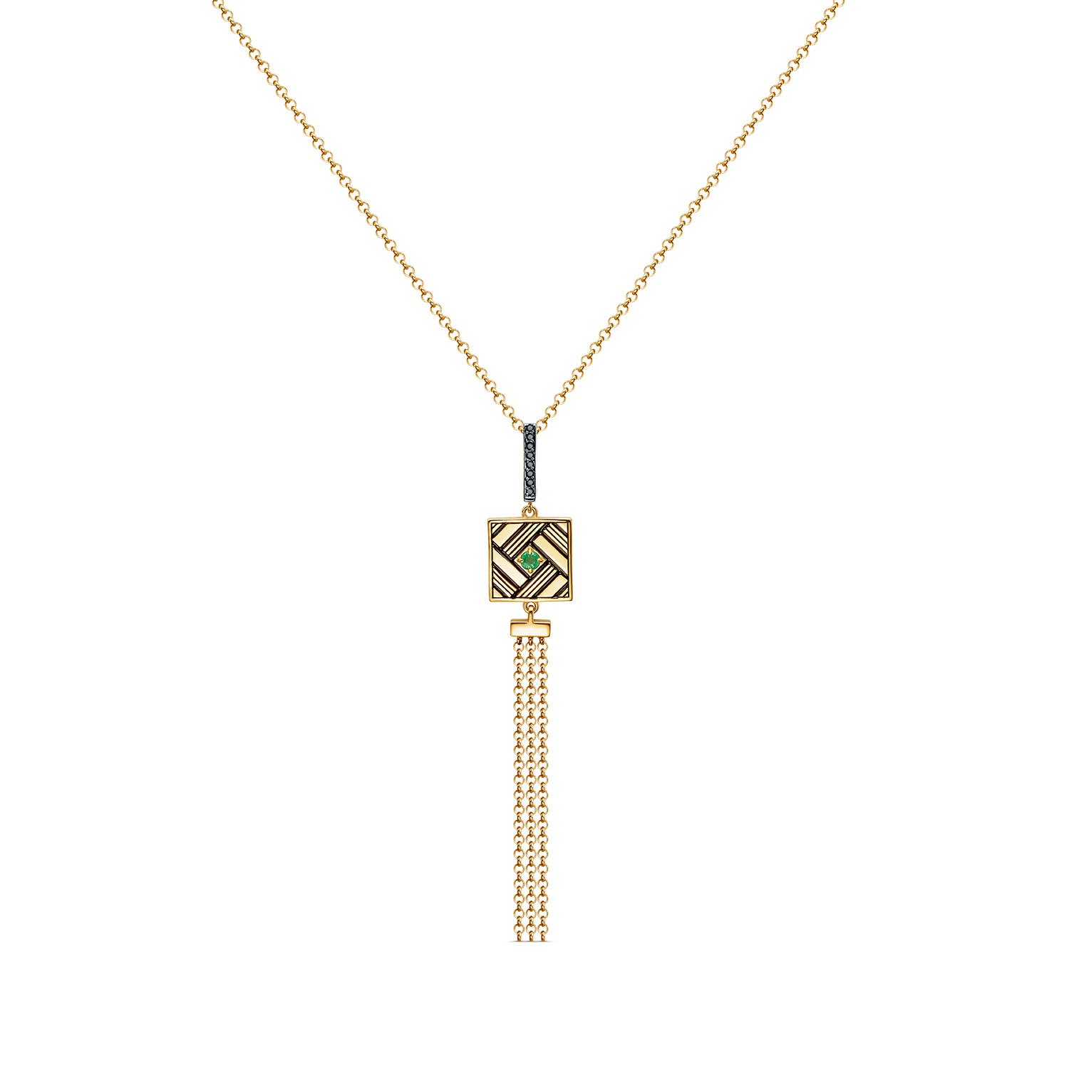 Ювелирное изделие - Колье из серебра с изумрудом в магазине Best-Gold 156908