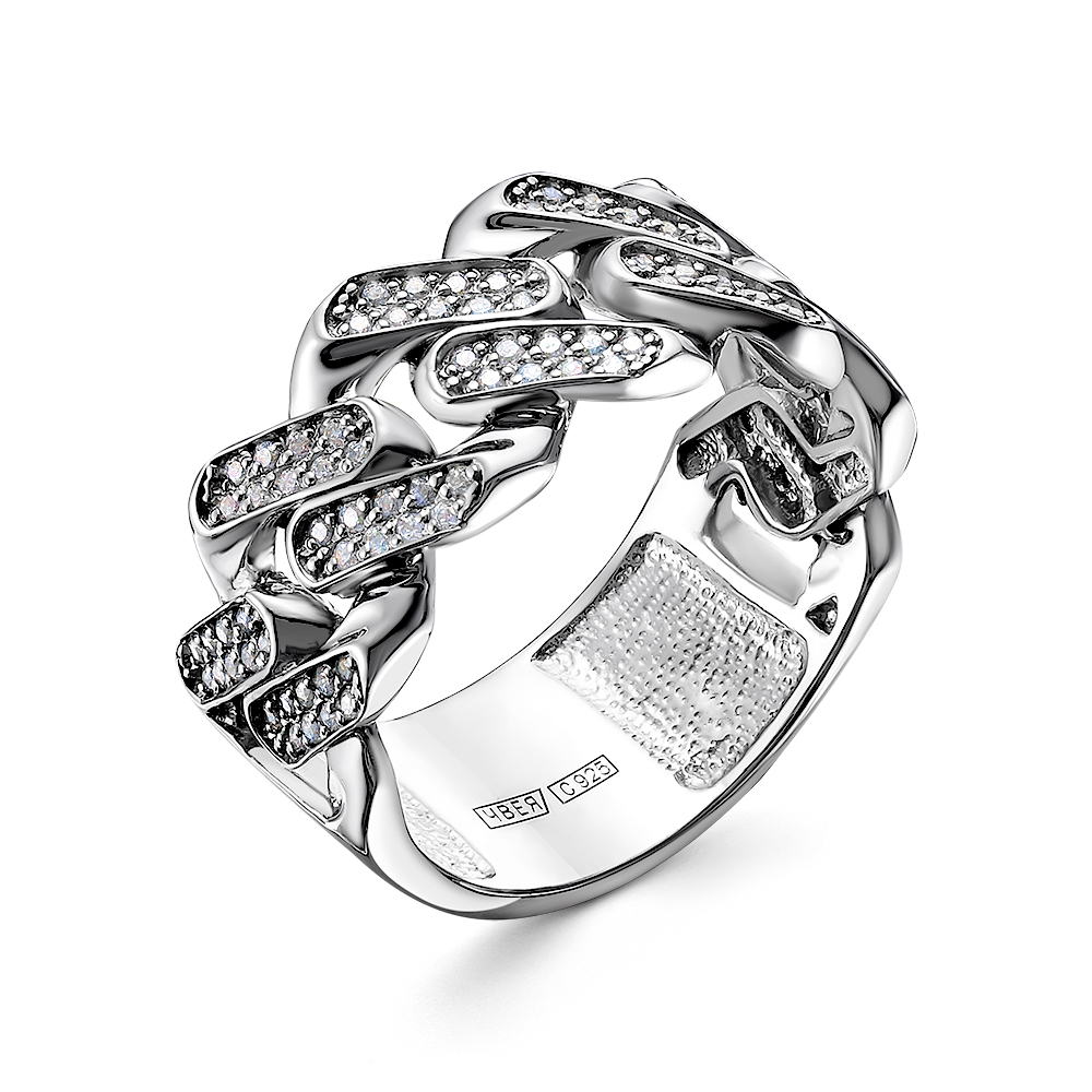 Кольцо из серебра с фианитами