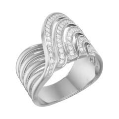 Ювелирное изделие - Кольцо из серебра с фианитом в магазине Best-Gold 043350