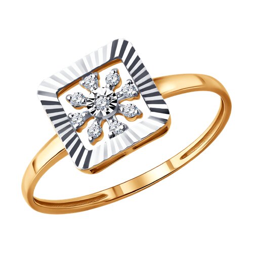 Кольцо из красного золота с бриллиантами