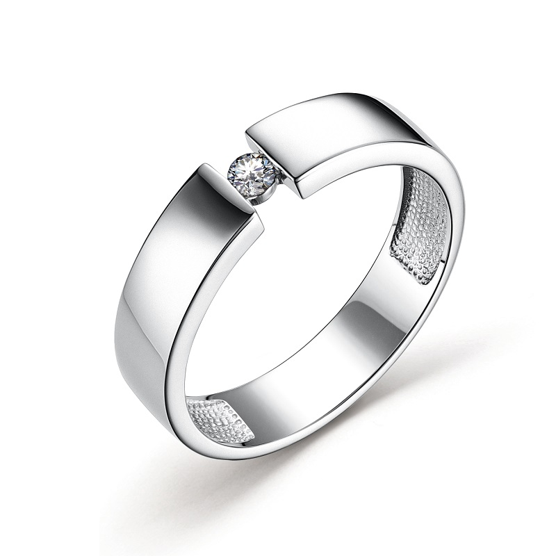 Кольцо из белого золота с бриллиантом