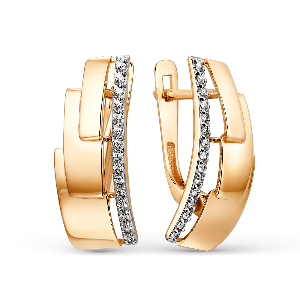 Ювелирное изделие - Серьги из красного золота с фианитами в магазине Best-Gold 151575