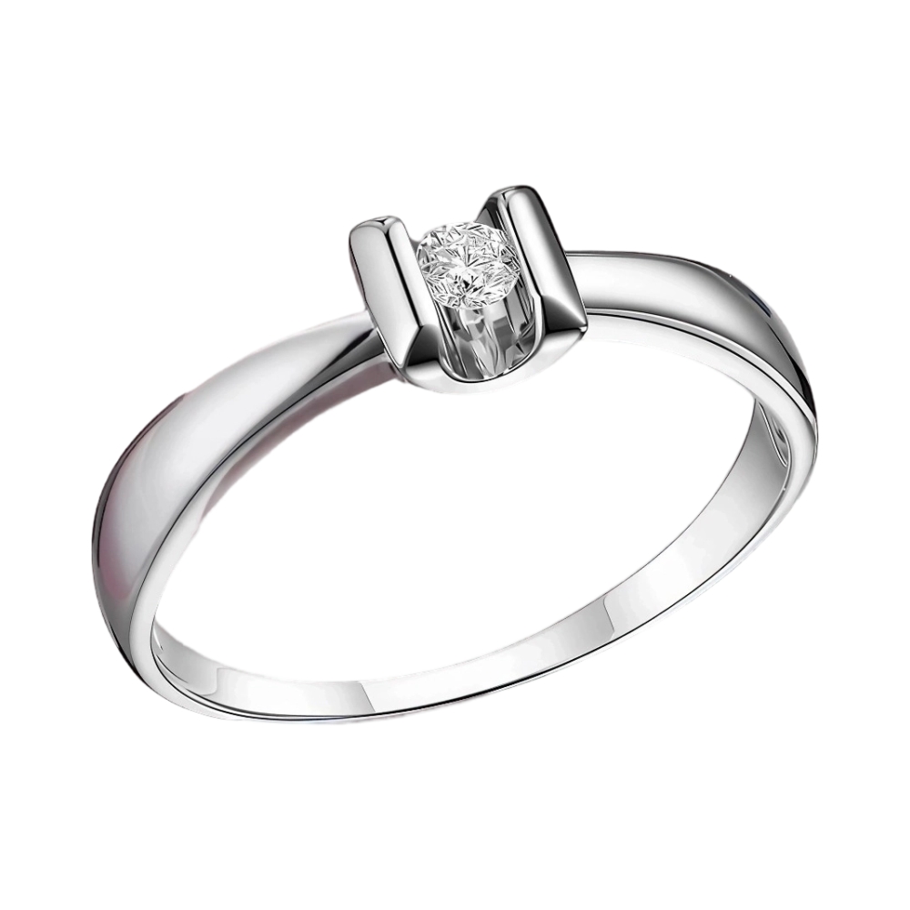 Ювелирное изделие - Кольцо помолвочное из белого золота с бриллиантом в магазине Best-Gold 082359