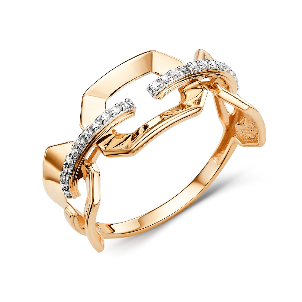 Ювелирное изделие - Кольцо из красного золота с фианитами в магазине Best-Gold 151572