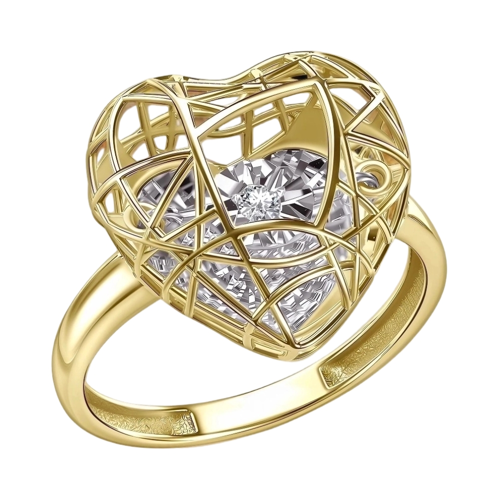 Кольцо из желтого золота с бриллиантом