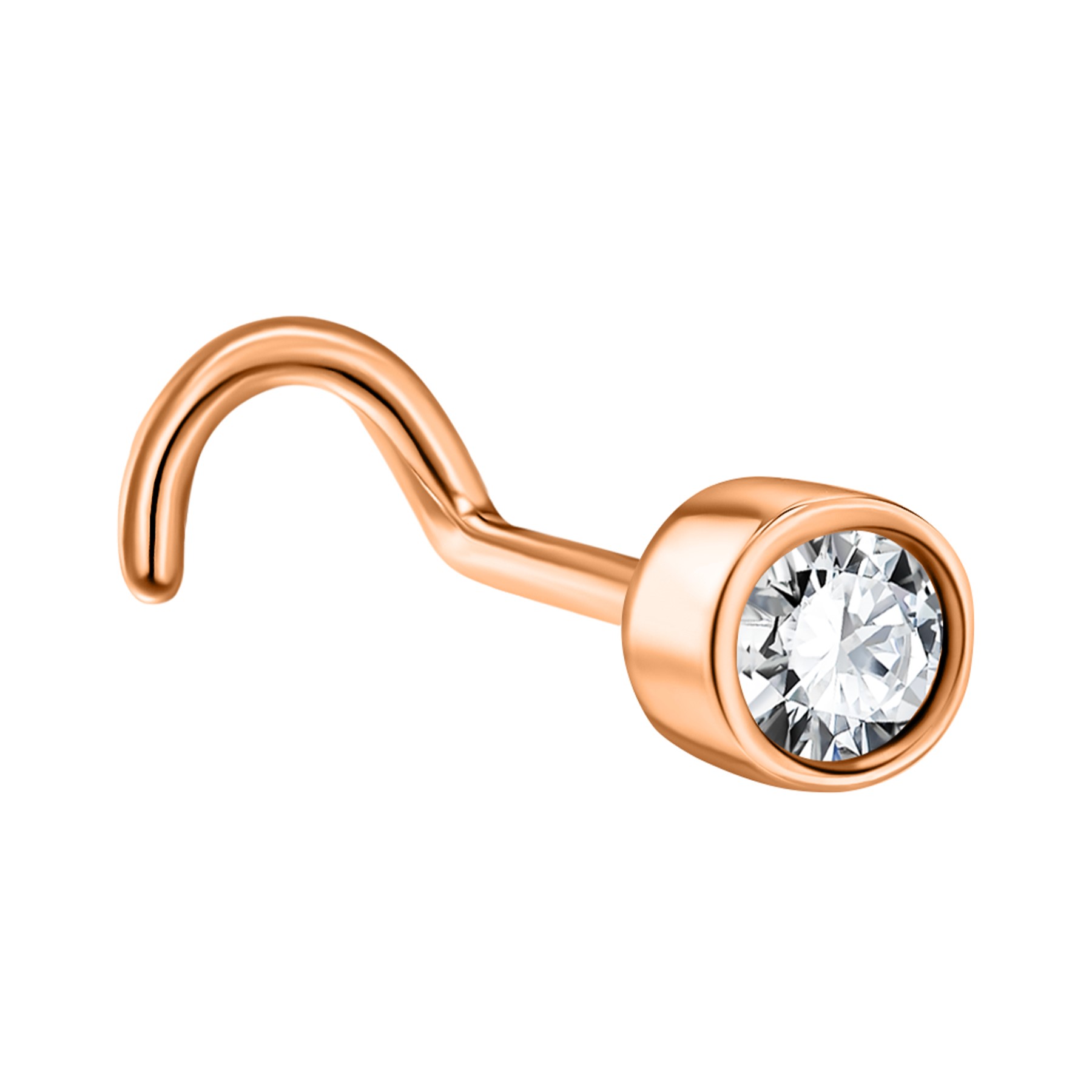 Ювелирное изделие - Пирсинг из красного золота с фианитом в магазине Best-Gold 152198