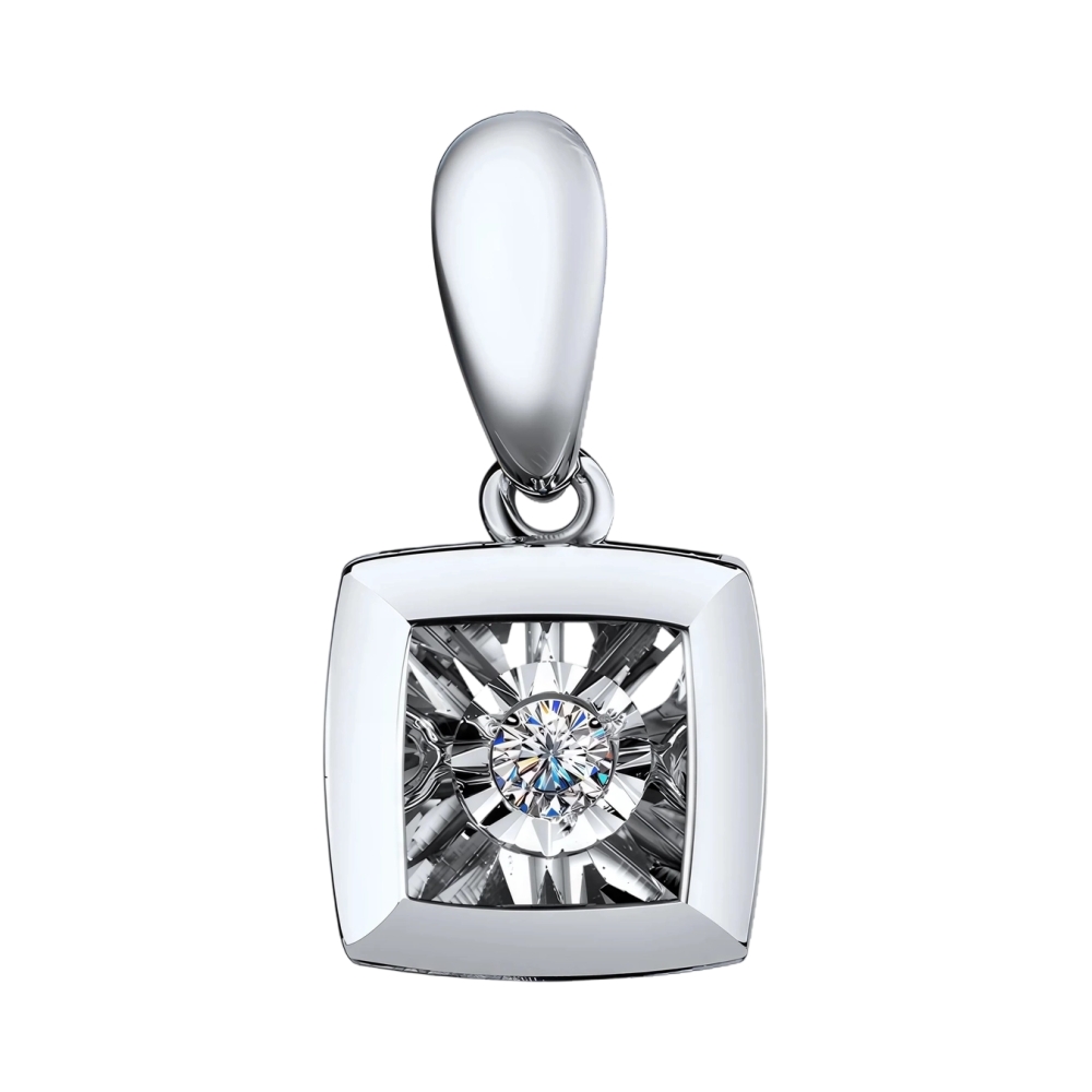 Ювелирное изделие - Подвеска из белого золота с бриллиантами в магазине Best-Gold 044519