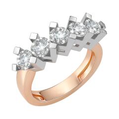 Кольцо из красного золота с бриллиантами