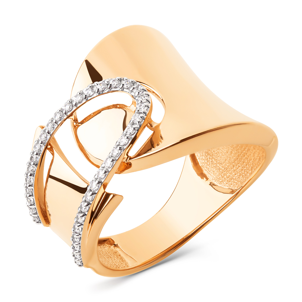 Ювелирное изделие - Кольцо из красного золота с фианитами в магазине Best-Gold 151567