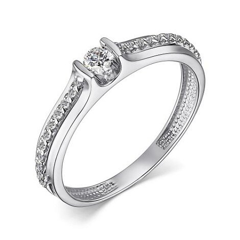 Кольцо из белого золота с бриллиантами