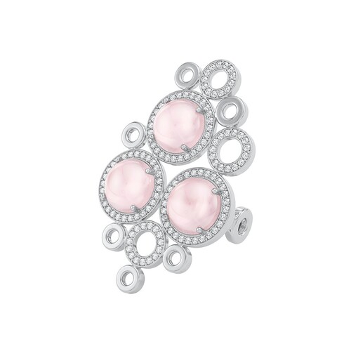 Ювелирное изделие - Кольцо из серебра с ситаллом и фианитами в магазине Best-Gold 111935