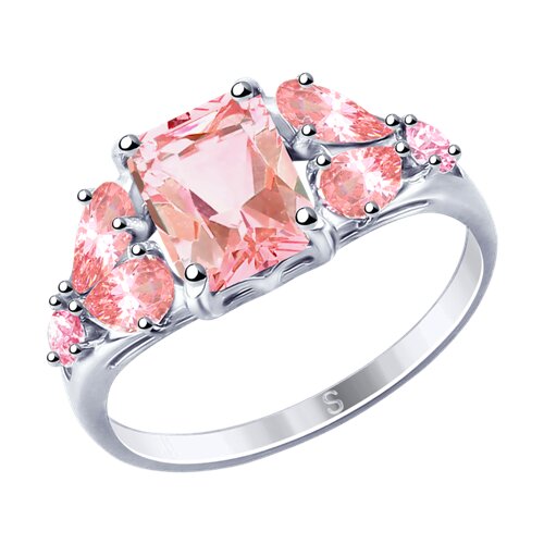 Ювелирное изделие - Кольцо из серебра с фианитами в магазине Best-Gold 014869