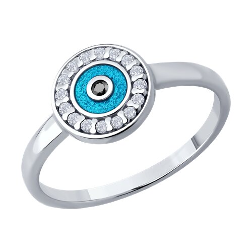 Ювелирное изделие - Кольцо из серебра с фианитами и эмалью в магазине Best-Gold 152775