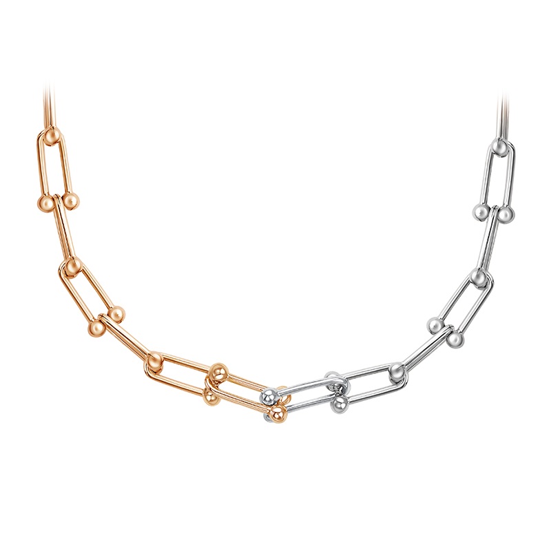 Ювелирное изделие - Колье из комбинированного золота с фианитами в магазине Best-Gold 124866