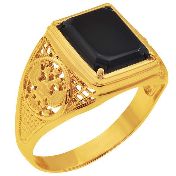 Ювелирное изделие - Печатка мужская из красного золота с агатом в магазине Best-Gold 125860