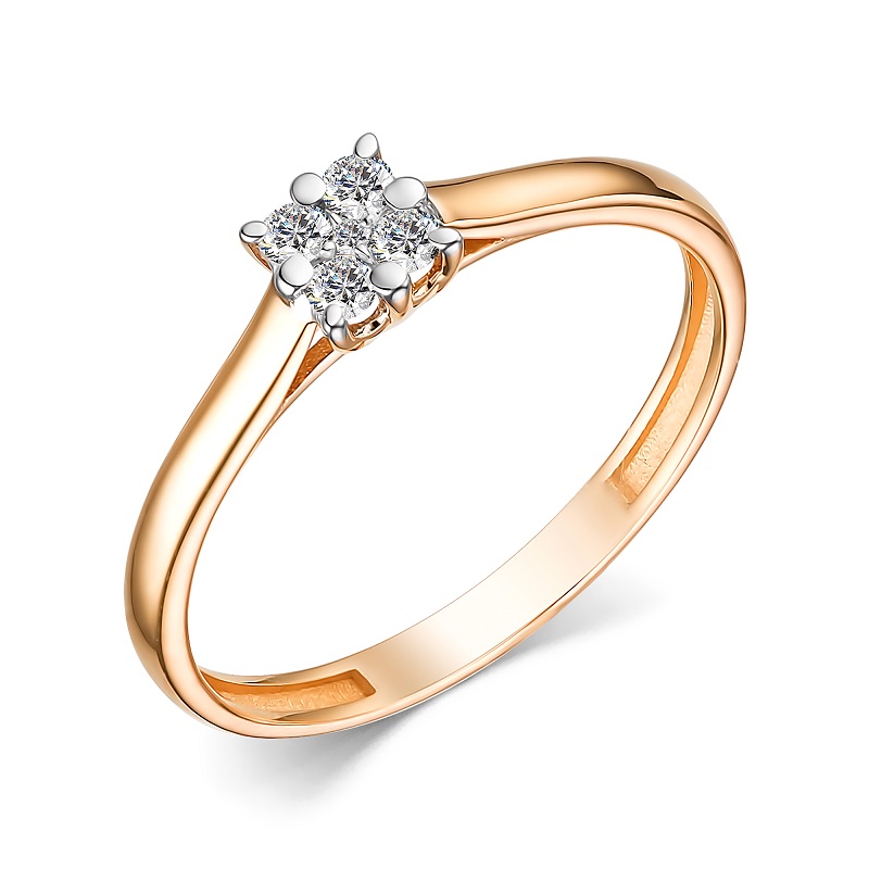 Ювелирное изделие - Кольцо из красного золота с бриллиантами в магазине Best-Gold 155644